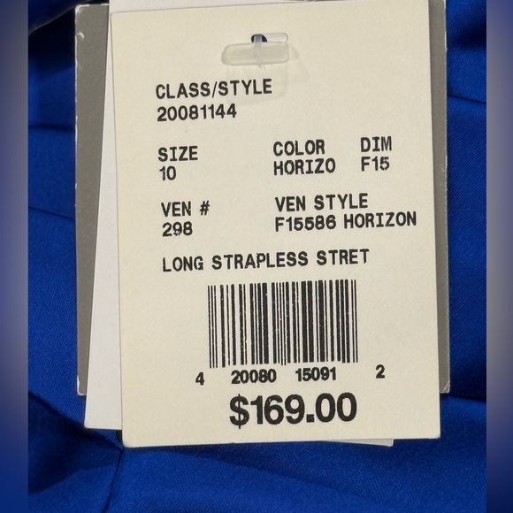 David's Bridal Womens Royal Blue Strapless Maxi Dress Size 10 - Picture 13 of 14